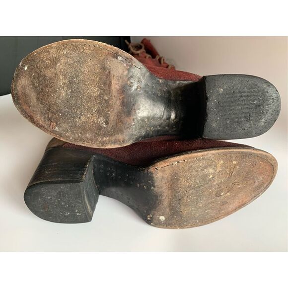 Freebird by Steven Coal Suede Lace Up Boot Wine Size 8 - Picture 9 of 12